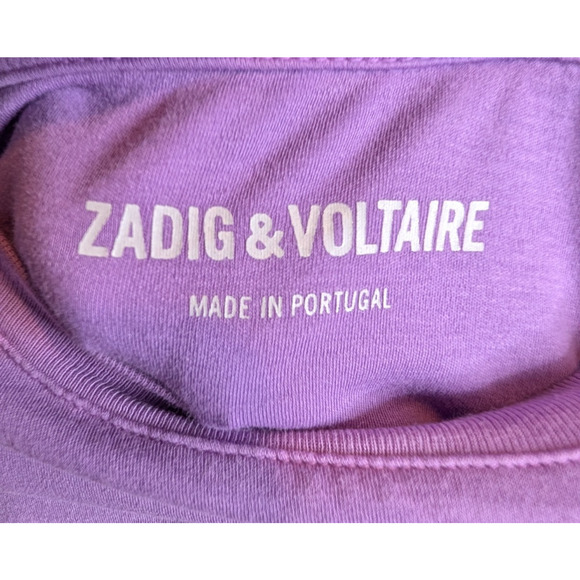 Zadig & Voltaire Tom DD Snake Gradient Ombre Graphic Tee Glam Punk Grunge SML - Picture 8 of 11